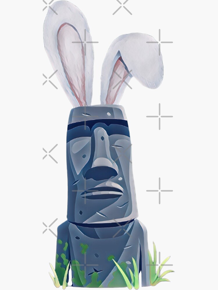 MOAI - Emoji - Easter Island - Rapa Nui - Sticker Magnet for Sale