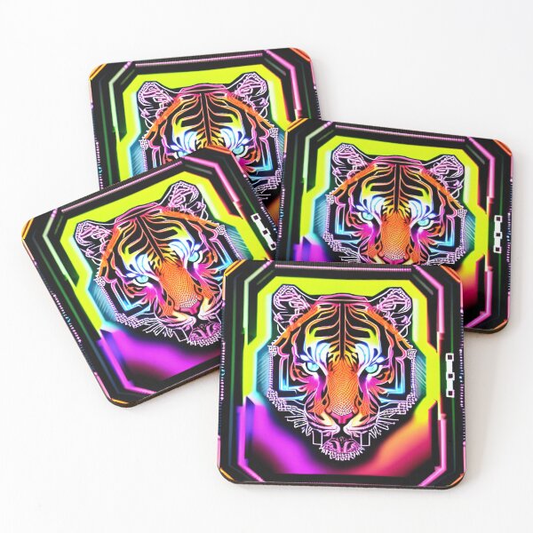 Item preview, Trippy Psychedelic Neon Tigers 8 designed and sold by Benito Del Ray.