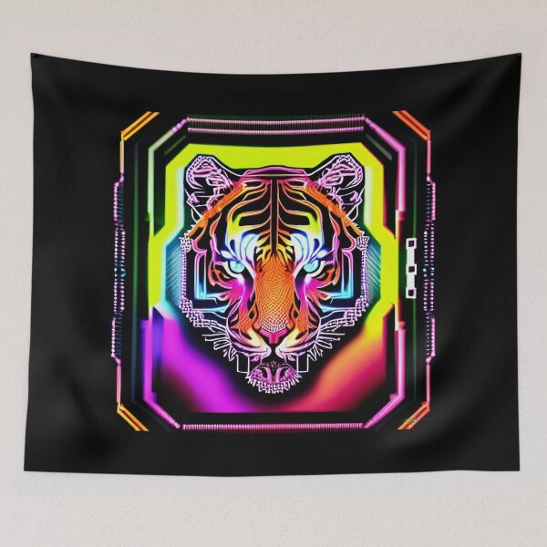 Item preview, Trippy Psychedelic Neon Tigers 8 designed and sold by Benito Del Ray.
