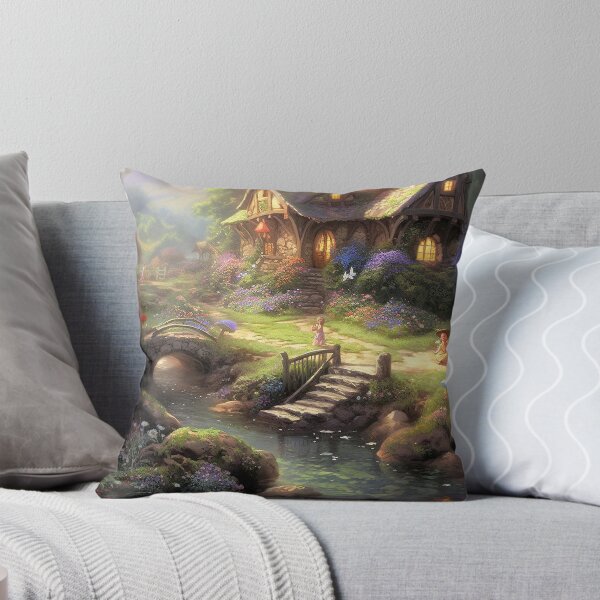 Item preview, Beautiful Illustrative Country Cottage Scene Art designed and sold by Dani Ashbury.