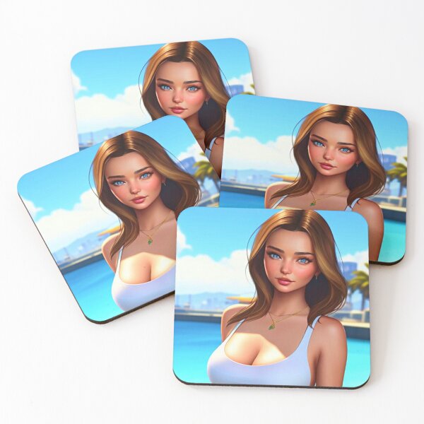 Item preview, Miranda Kerr White Tank Top Cartoon (AI Art) designed and sold by allicocanasia.