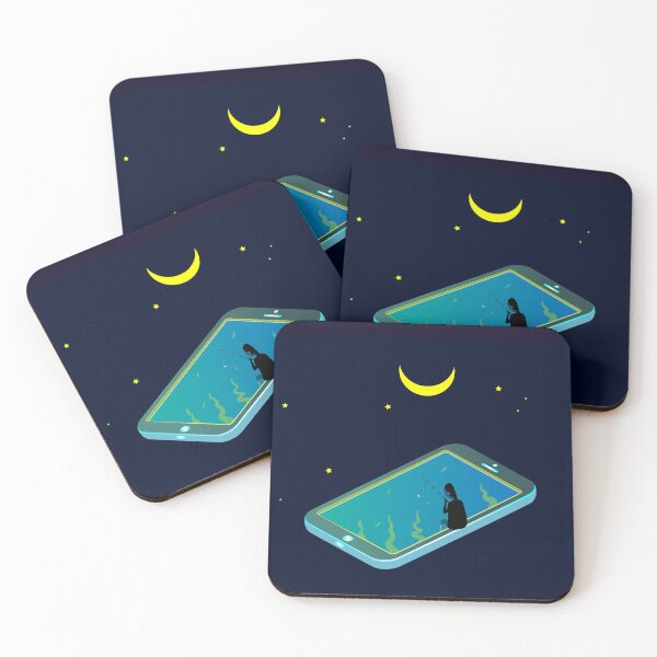 Item preview, phone and fishing illustration, designed and sold by GalynaLB.