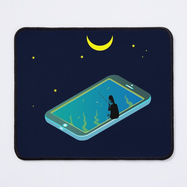 Item preview, phone and fishing illustration, designed and sold by GalynaLB.
