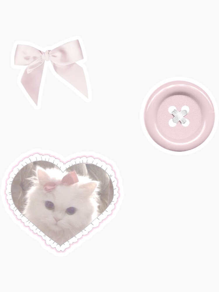 10/30/60pcs Cute Cartoon Pink Coquette Stickers Cat Animal Decals