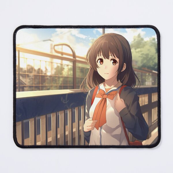 Artikelvorschau, Cute Anime Girl at Train Station - Anime Wallpaper entworfen und verkauft von KAIGAME Art.