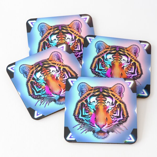 Item preview, Trippy Psychedelic Neon Tigers 9 designed and sold by Benito Del Ray.