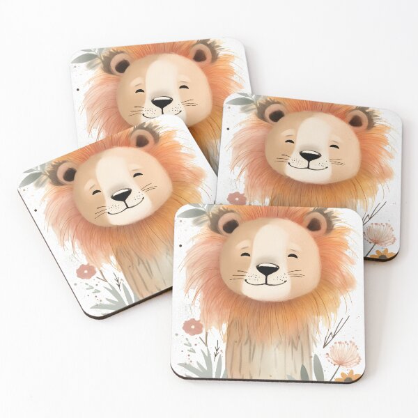 Item preview, Cute Little Smiling Lion In Boho Style designed and sold by StickeryPickery.