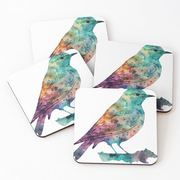 Item preview, A Bird with a Bohemian watercolor pattern in Soft Tones - Boho Animals designed and sold by GVRDesign.