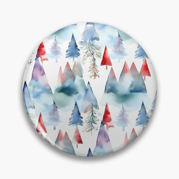 Item preview, Christmas Weihnacht Evergreen Tree Watercolor Pattern in Winter Wintry Themed Colors designed and sold by ClairesPatterns.