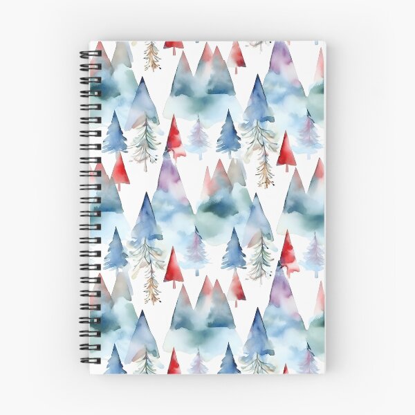 Item preview, Christmas Weihnacht Evergreen Tree Watercolor Pattern in Winter Wintry Themed Colors designed and sold by ClairesPatterns.