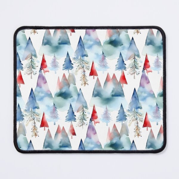 Item preview, Christmas Weihnacht Evergreen Tree Watercolor Pattern in Winter Wintry Themed Colors designed and sold by ClairesPatterns.
