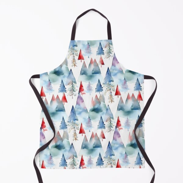 Item preview, Christmas Weihnacht Evergreen Tree Watercolor Pattern in Winter Wintry Themed Colors designed and sold by ClairesPatterns.