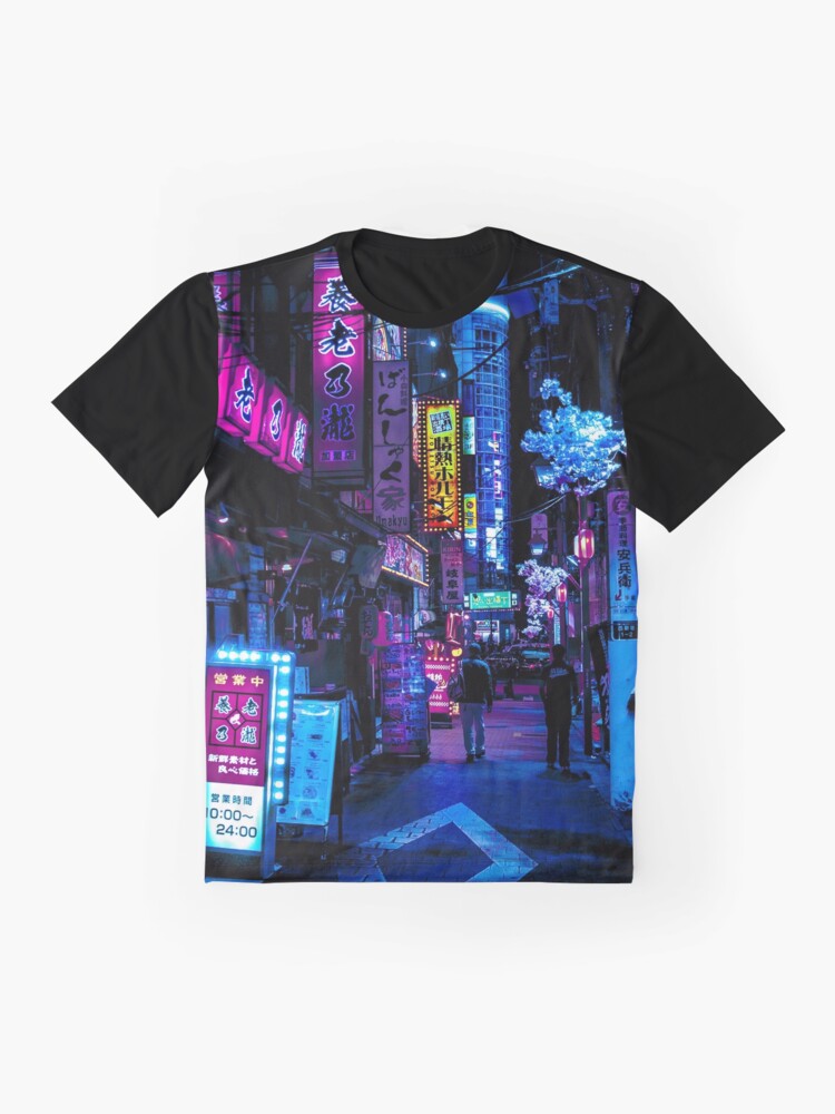 Alternate view of Blue Tokyo Alleys Graphic T-Shirt