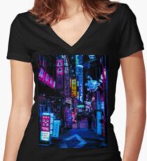 Blade Runner Vibes Women's Fitted V-Neck T-Shirt