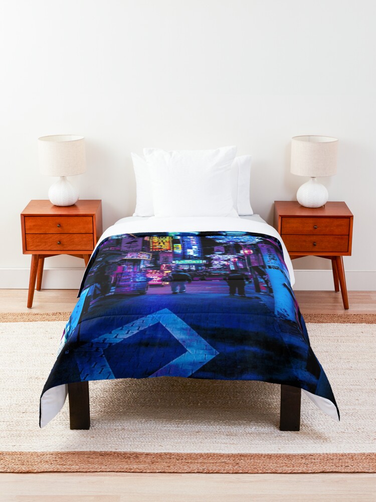 Alternate view of Blue Tokyo Alleys Comforter