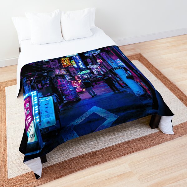Blue Tokyo Alleys Comforter