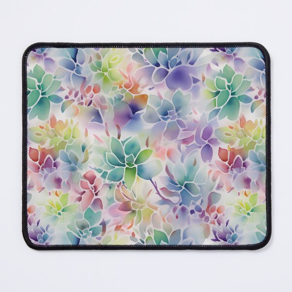 Item preview, Rainbow Toned Watercolor Succulents Cactus Inspired Pastel Pattern designed and sold by ClairesPatterns.