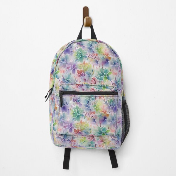 Item preview, Rainbow Toned Watercolor Succulents Cactus Inspired Pastel Pattern designed and sold by ClairesPatterns.
