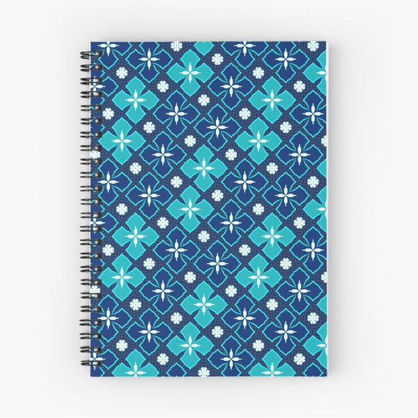Item preview, Blue Retro Floral Geometric Pattern designed and sold by IridescentSea.