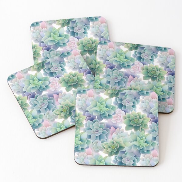 Item preview, Green Mauve and Purple Succulents Cactus  Watercolor Pattern Design designed and sold by ClairesPatterns.