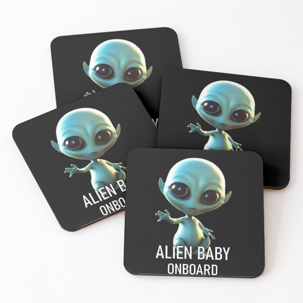 Item preview, Cute Alien Baby Onboard designed and sold by Dioscuri Digital.