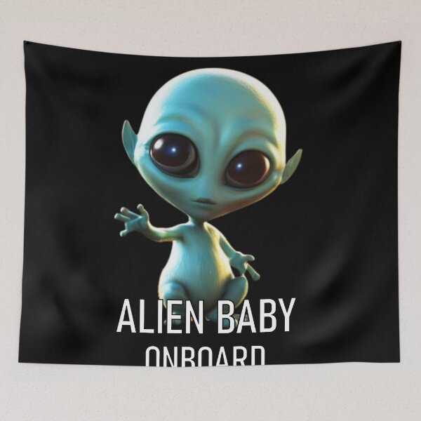 Item preview, Cute Alien Baby Onboard designed and sold by Dioscuri Digital.