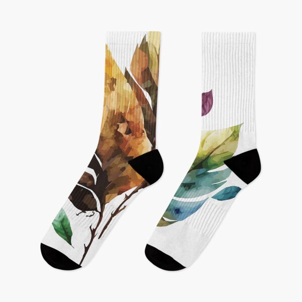 Item preview, A colorful boho painting of fallen leaves - Watercolor Leaves and Trees designed and sold by GVRDesign.