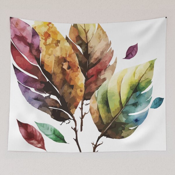 Item preview, A colorful boho painting of fallen leaves - Watercolor Leaves and Trees designed and sold by GVRDesign.