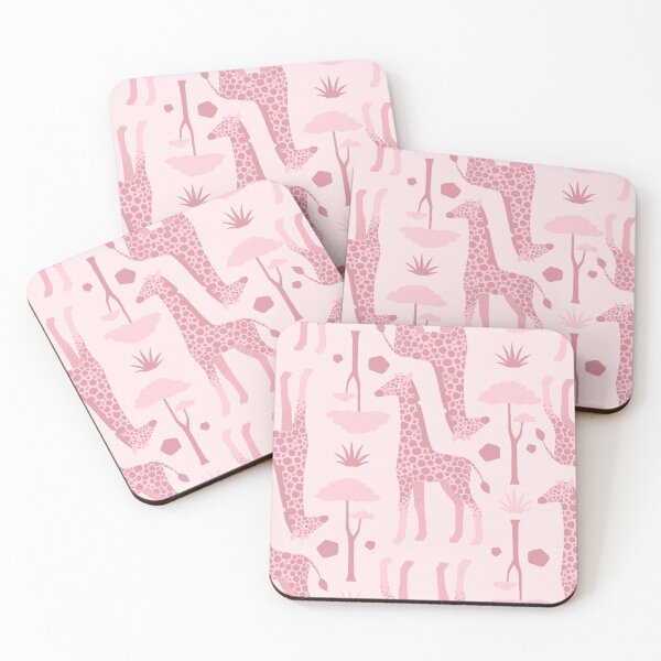 Item preview, Giraffe Pattern on the Savannah in Pink designed and sold by PaperRain.