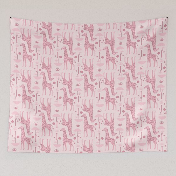 Item preview, Giraffe Pattern on the Savannah in Pink designed and sold by PaperRain.