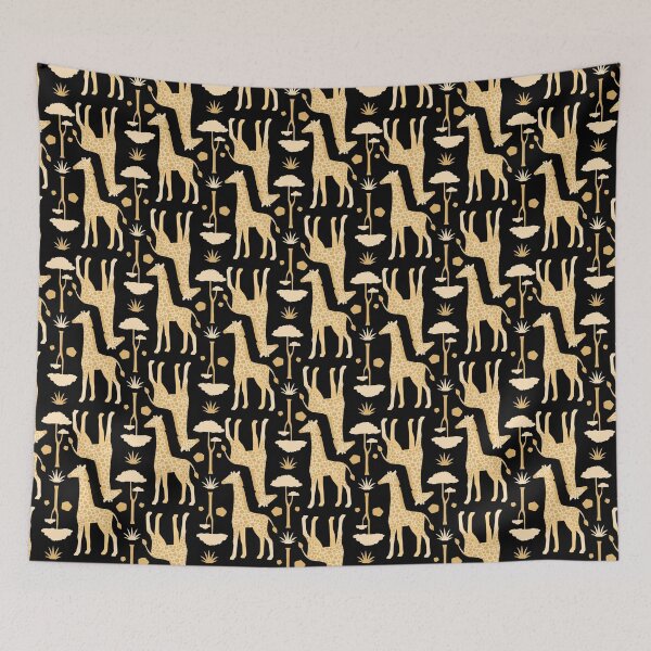 Item preview, Giraffe Pattern on the Savannah in Yellow and Black designed and sold by PaperRain.