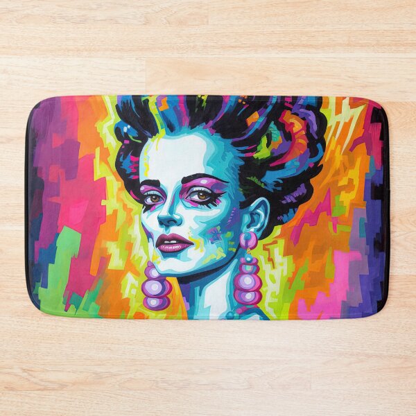 Item preview, Bride of Frankenstein, Colorful Rainbow Pop Art Style designed and sold by SpookshowDesign.
