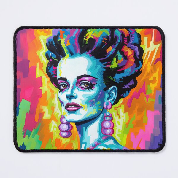 Item preview, Bride of Frankenstein, Colorful Rainbow Pop Art Style designed and sold by SpookshowDesign.