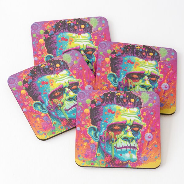 Item preview, Frankenstein Monster, Colorful Rainbow Pop Art Style designed and sold by SpookshowDesign.