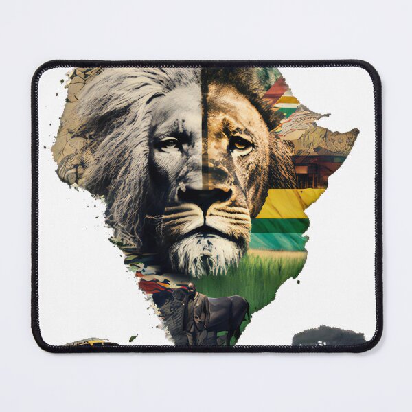 Item preview, Lion of Africa: South African Continent Print" designed and sold by Lucas Gomes.