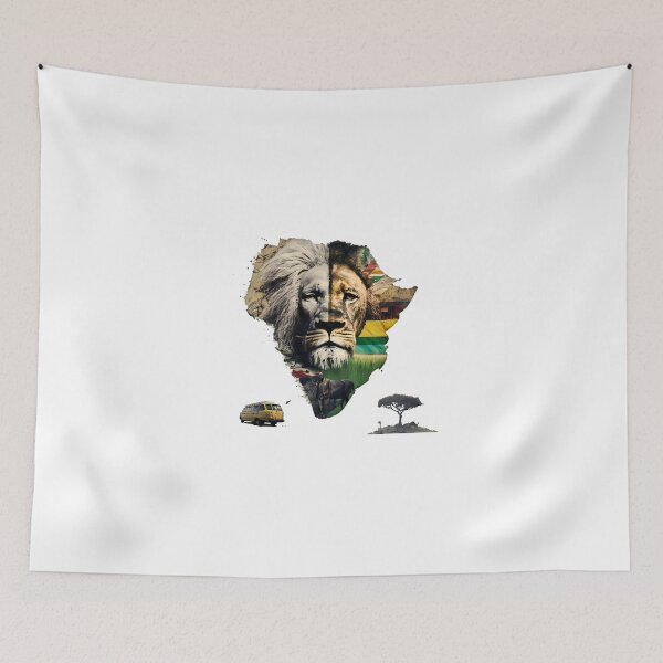 Item preview, Lion of Africa: South African Continent Print" designed and sold by Lucas Gomes.