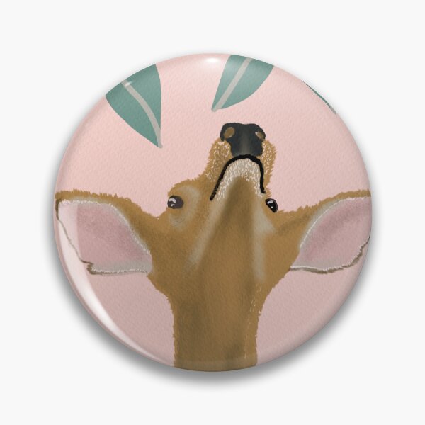 Item preview, Deer reaching for leaves on a light pink background designed and sold by Artful Things.