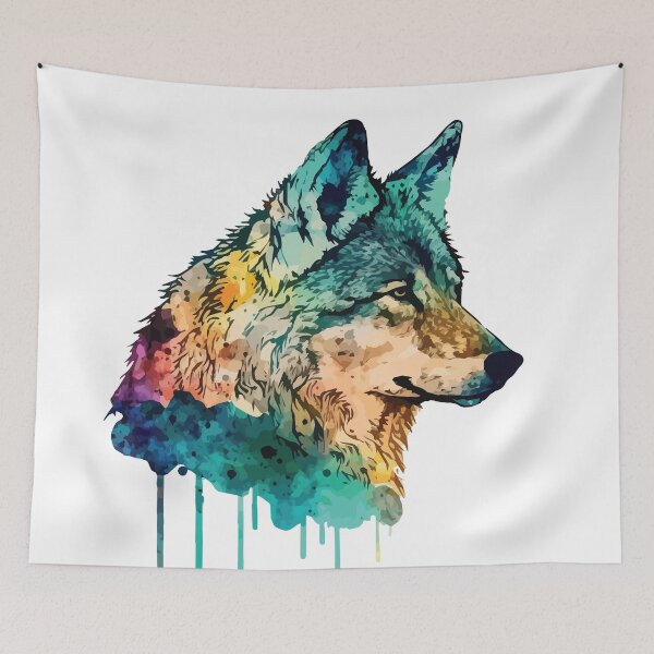 Item preview, A Watercolor of a Wolf - Boho Animals designed and sold by GVRDesign.