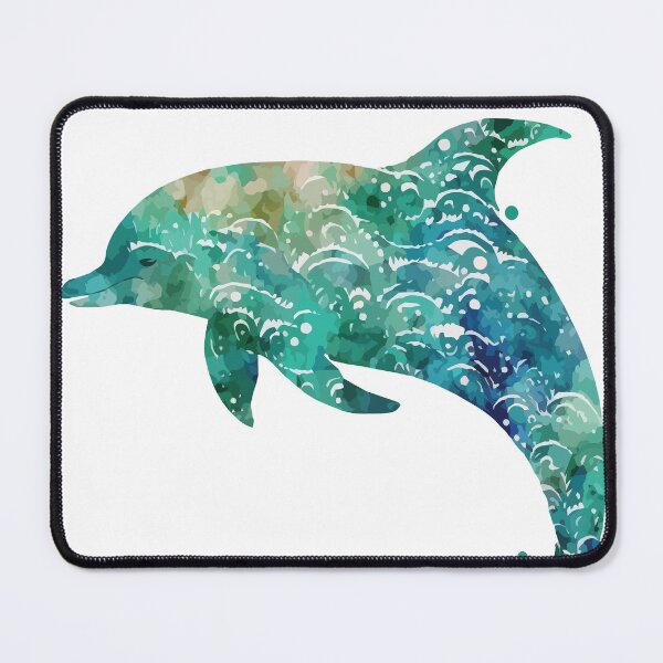 Item preview, A Blue Watercolor of A Bottlenose Dolphin - Boho Animals designed and sold by GVRDesign.