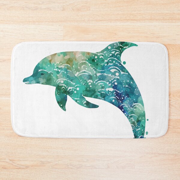 Item preview, A Blue Watercolor of A Bottlenose Dolphin - Boho Animals designed and sold by GVRDesign.