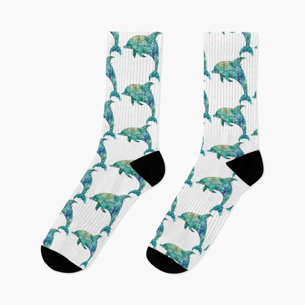 Item preview, A Blue Watercolor of A Bottlenose Dolphin - Boho Animals designed and sold by GVRDesign.