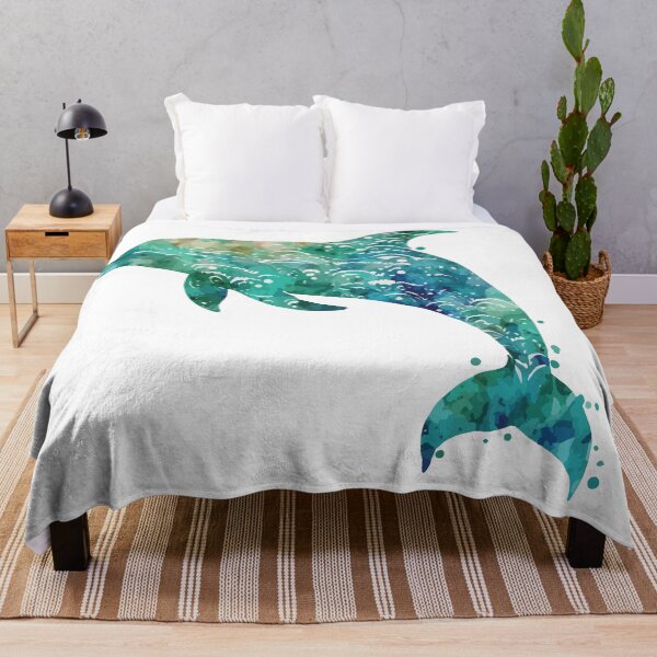Item preview, A Blue Watercolor of A Bottlenose Dolphin - Boho Animals designed and sold by GVRDesign.