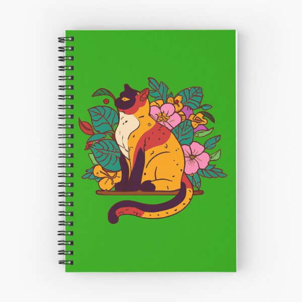 Item preview, Orange-Red Cat in a Floral Wonderland designed and sold by JimmysBook.