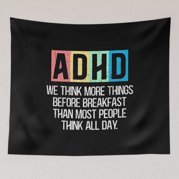 Item preview, Think More Things Before Breakfast Funny ADHD Vintage saying designed and sold by Dolphin Graphic.