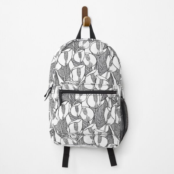 Item preview, Black And White Peace Lily Pattern designed and sold by Sketchbook Designs.
