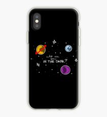 Vinilo o funda para iPhone En la oscuridad (fuente blanca)