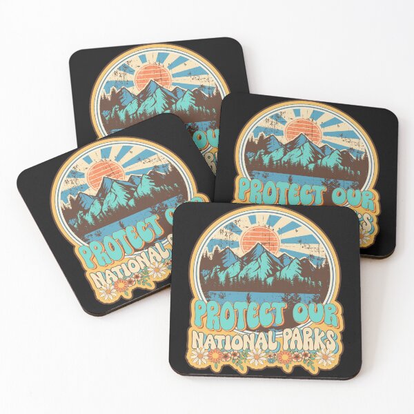 Item preview, Protect our national parks retro climate call to action groovy hippie designed and sold by HomeCoquette.
