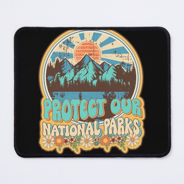 Item preview, Protect our national parks retro climate call to action groovy hippie designed and sold by HomeCoquette.