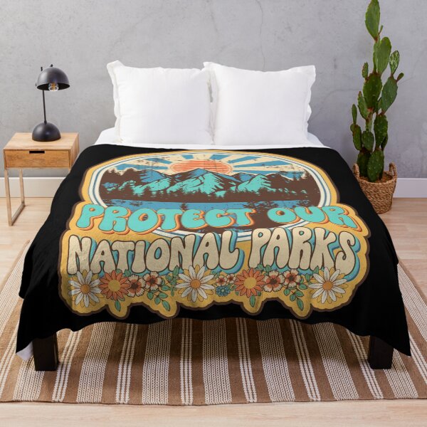 Item preview, Protect our national parks retro climate call to action groovy hippie designed and sold by HomeCoquette.