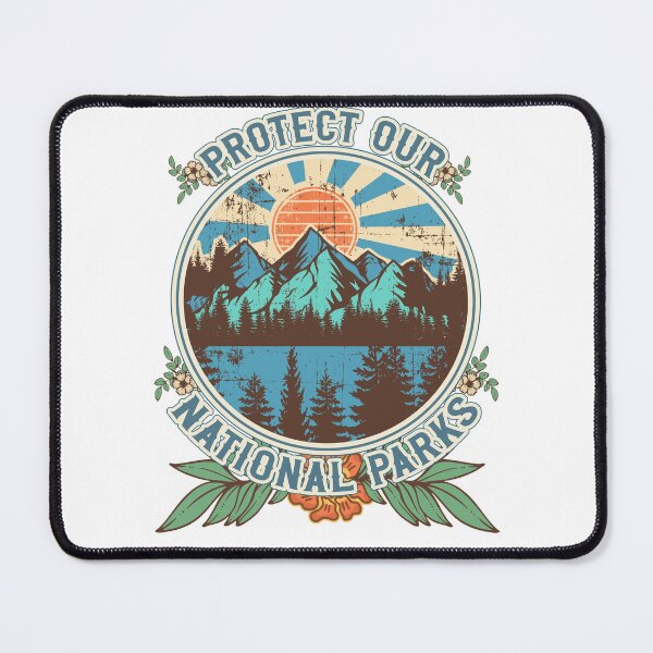 Item preview, Protect our national parks retro climate call to action groovy hippie 70s style designed and sold by HomeCoquette.